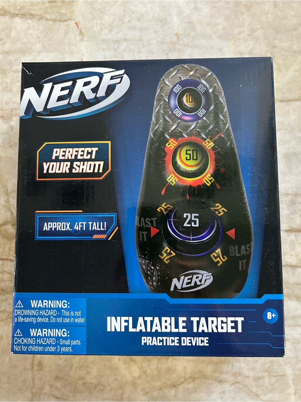 NERF Inflatable Target Practice Device 4ft 3 Score Zones New